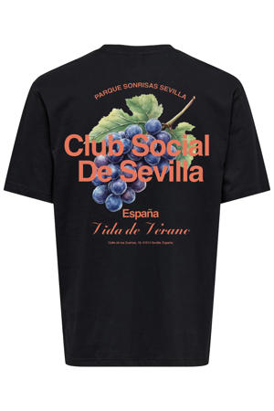 T-shirt met backprint zwart