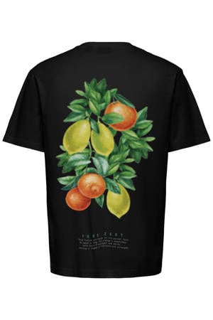 T-shirt met backprint zwart