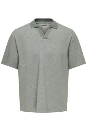 polo met textuur grijs