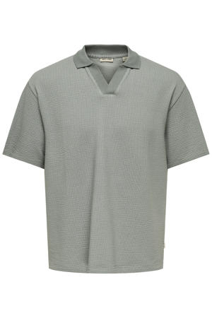 polo met textuur grijs