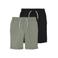 NAME IT KIDS slim sweatshort - grijsgroen/zwart (set van 2)