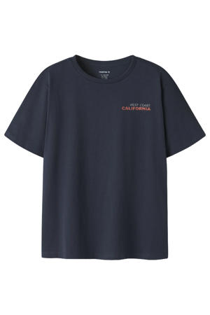 T-shirt met backprint donkerblauw