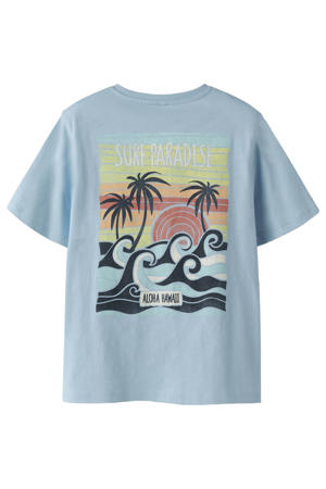 T-shirt met backprint lichtblauw