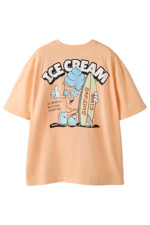 T-shirt met backprint oranje