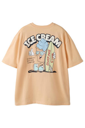 T-shirt met backprint oranje