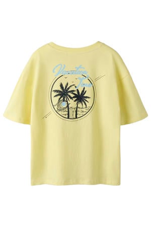 T-shirt met backprint geel