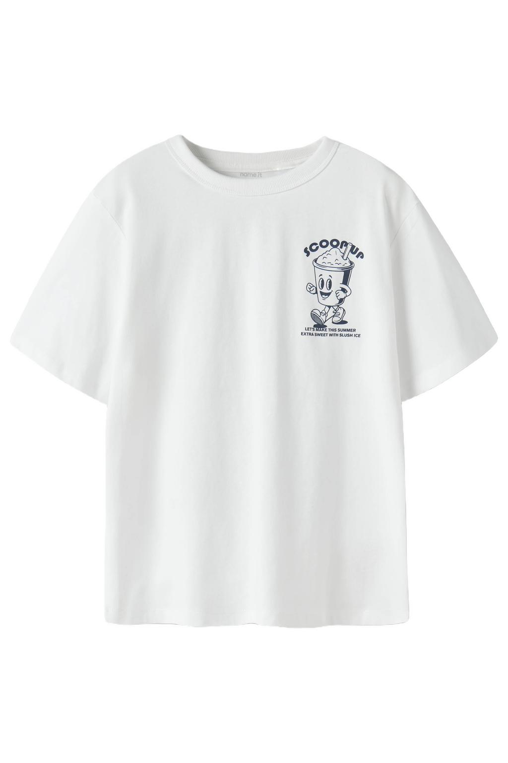 NAME IT KIDS T-shirt met backprint wit