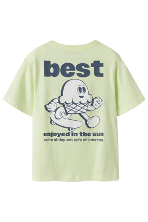 T-shirt met backprint limegroen