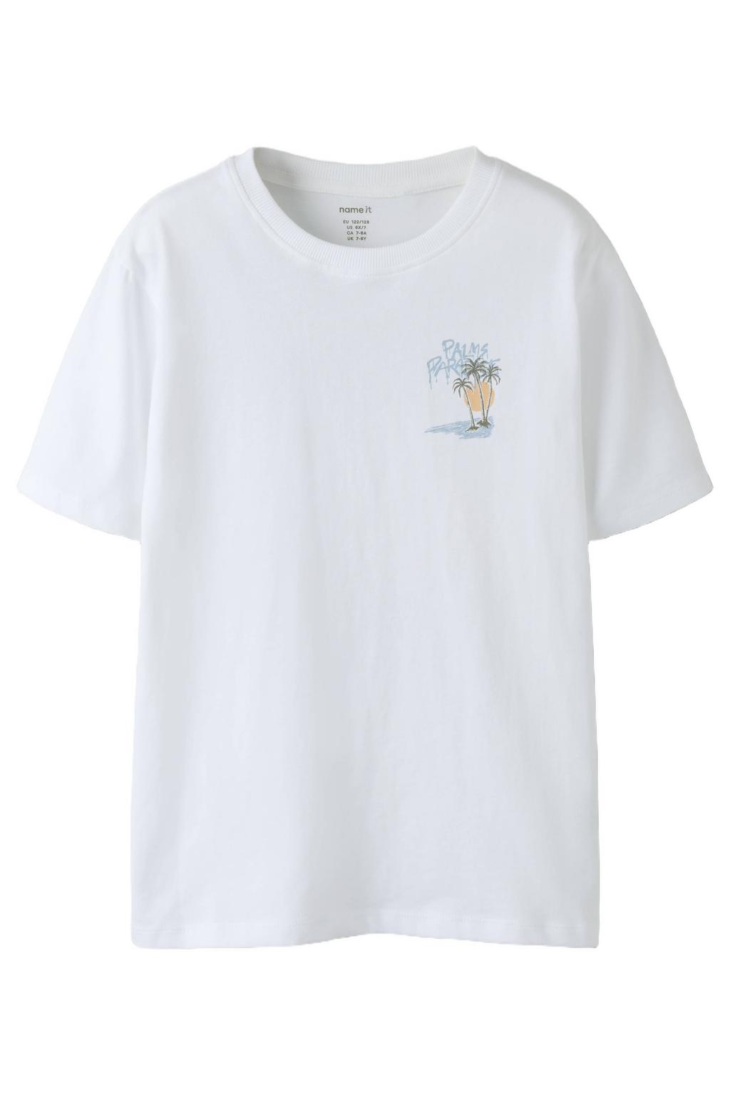 NAME IT KIDS T-shirt met backprint wit