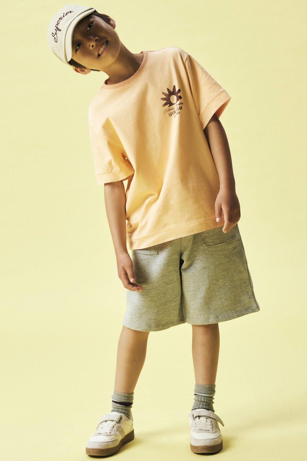 NAME IT KIDS T-shirt met backprint oranje