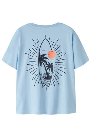 T-shirt met backprint lichtblauw
