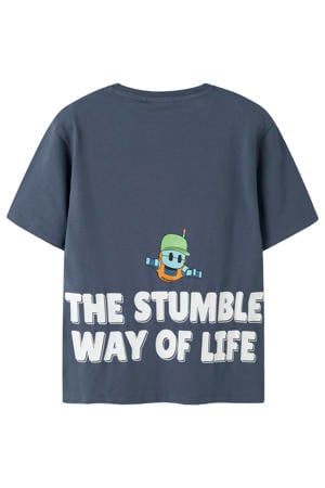 T-shirt met backprint blauw