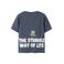 NAME IT KIDS T-shirt met backprint blauw