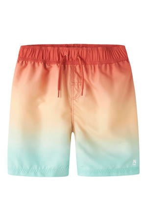 zwemshort aquablauw/oranje/rood