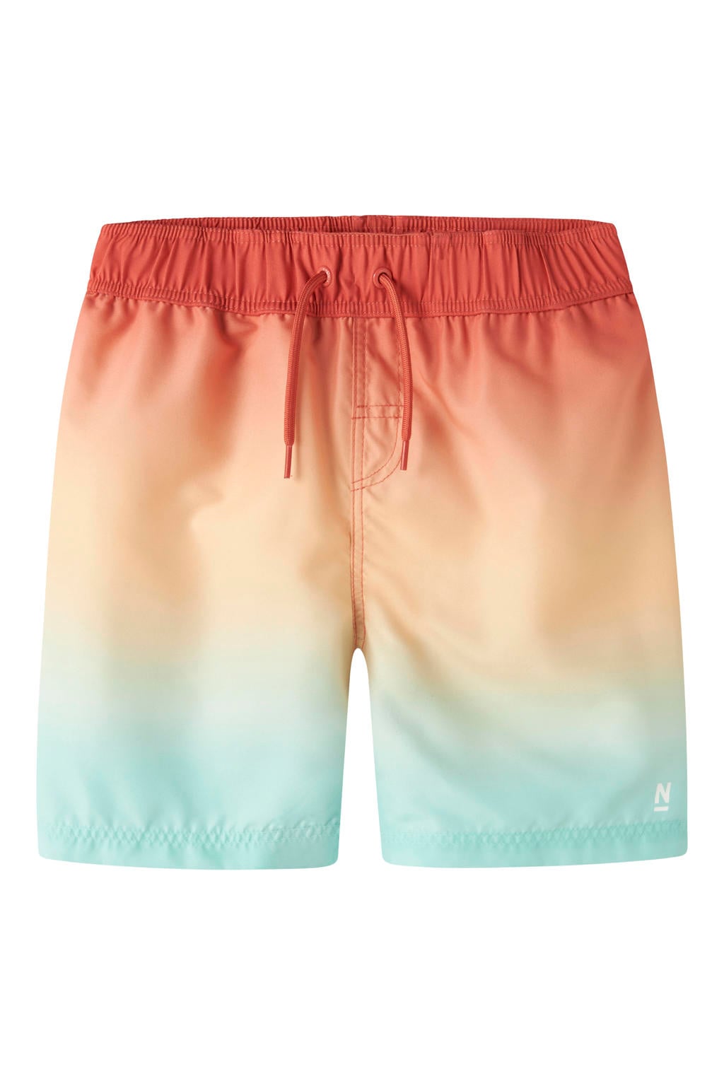 NAME IT KIDS zwemshort aquablauw/oranje/rood