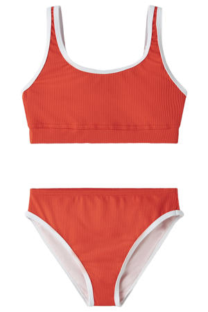 crop bikini oranjerood