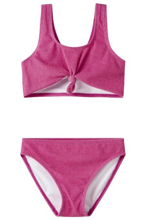 crop bikini met glitters roze