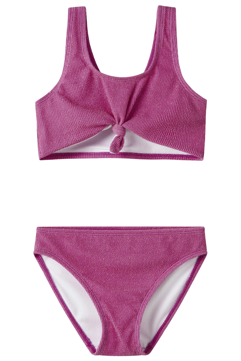 NAME IT KIDS crop bikini met glitters roze