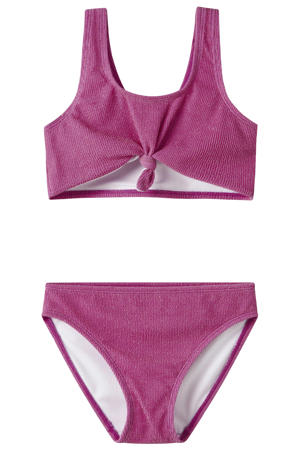 crop bikini met glitters roze