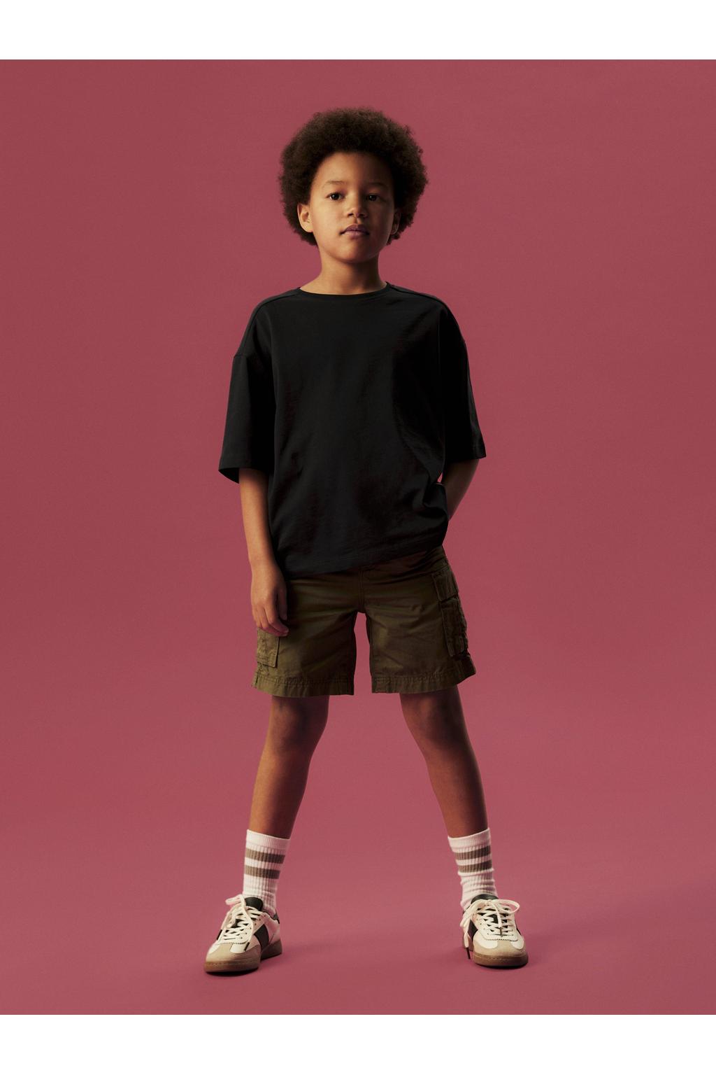Donkerblauwe jongens NAME IT KIDS T-shirt van katoen met printopdruk, korte mouwen en ronde hals