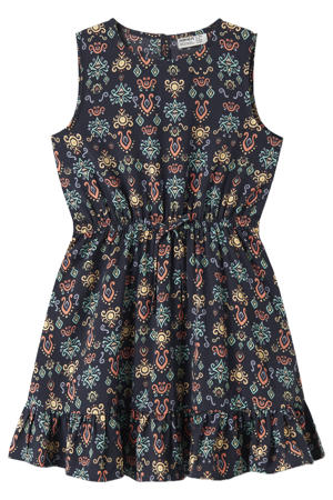 midi jurk donkerblauw