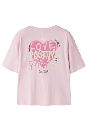 T-shirt met backprint lichtroze
