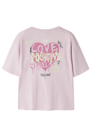 T-shirt met backprint lichtroze