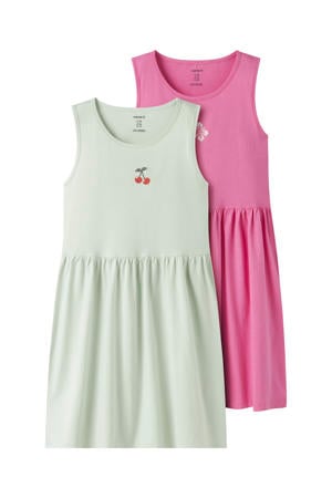 zomerjurk - felroze/mintgroen (set van 2)