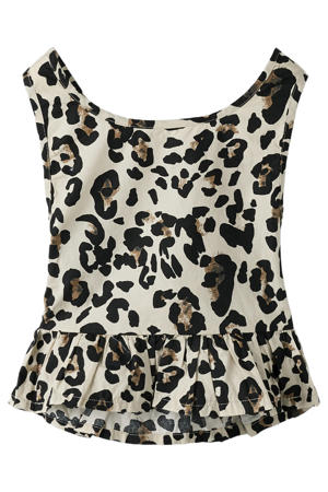 top met panterprint beige