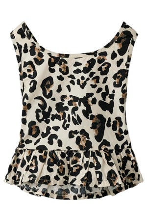top met panterprint beige