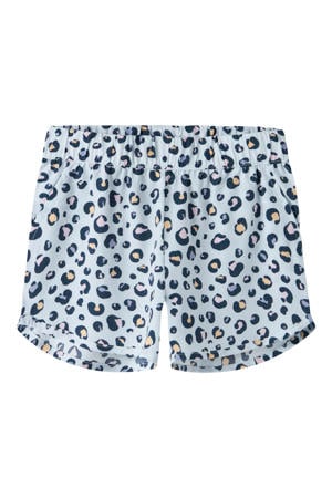 regular gebloemde casual short lichtblauw