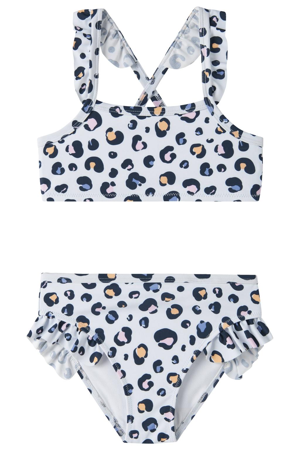 NAME IT MINI crop bikini panterprint lichtblauw