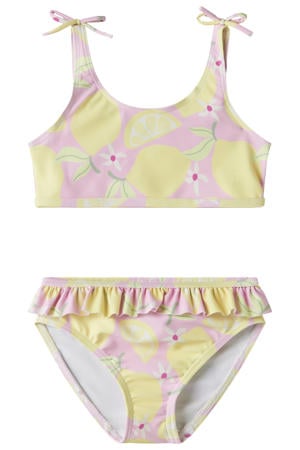 crop bikini lichtroze/lichtgeel