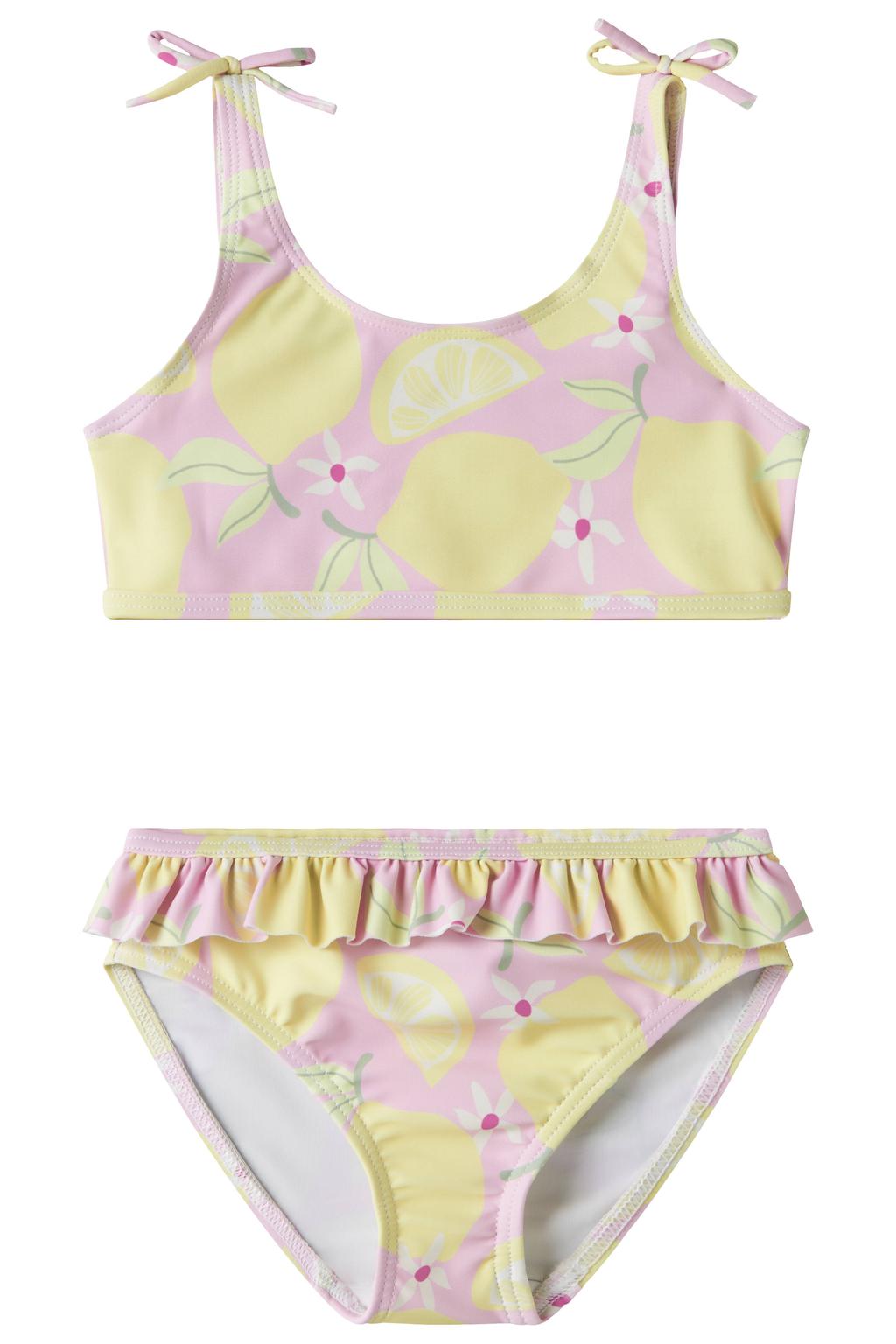 NAME IT MINI crop bikini lichtroze/lichtgeel