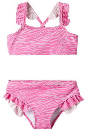 crop bikini zebraprint roze
