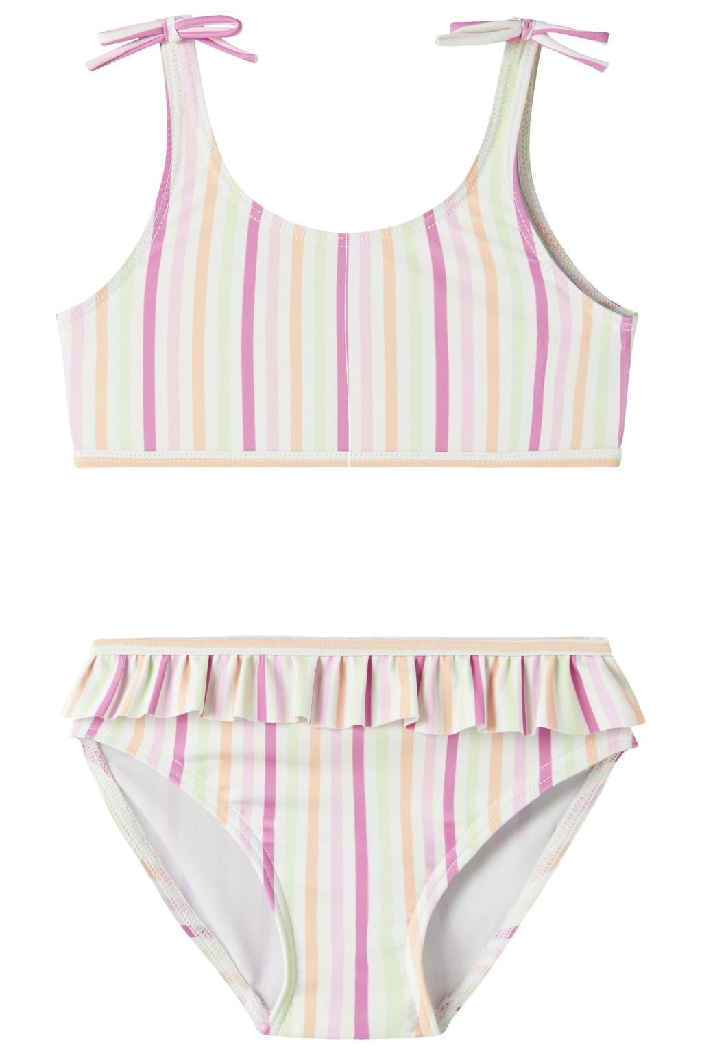 NAME IT MINI getreept crop bikini roze/multicolor
