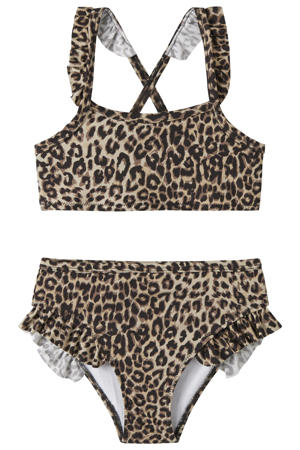 crop bikini panterprint bruin