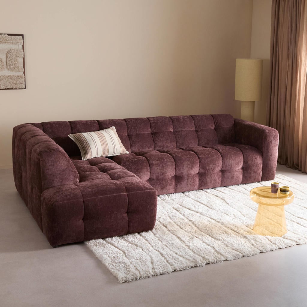 NOUS Living hoekbank Lina hoek links - burgundy