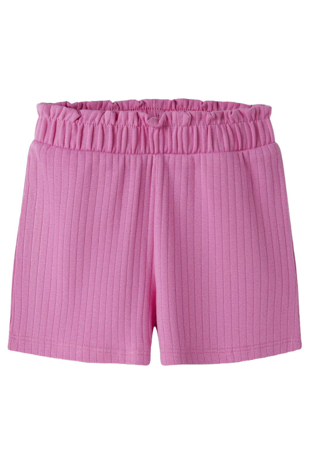 Roze meisjes NAME IT MINI regular casual short van stretchkatoen met elastische tailleband en effen