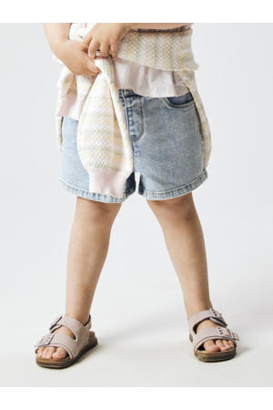 mom regular waist short light blue denim