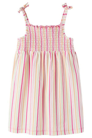 gestreepte zomerjurk roze