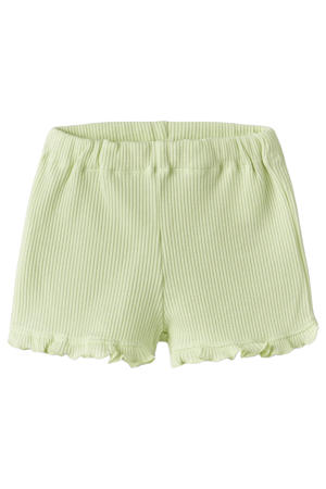 regular casual short limegroen met textuur