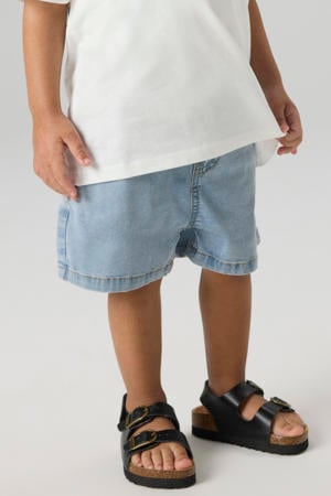 relaxed short light blue denim