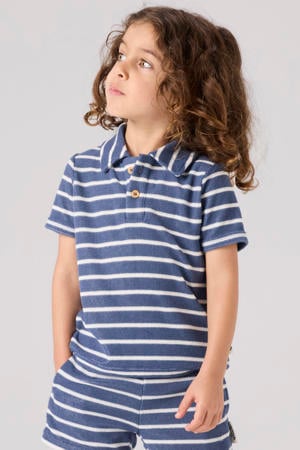 gestreepte polo blauw