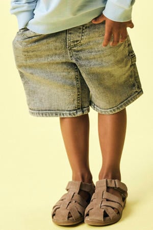 regular waist short grey denim