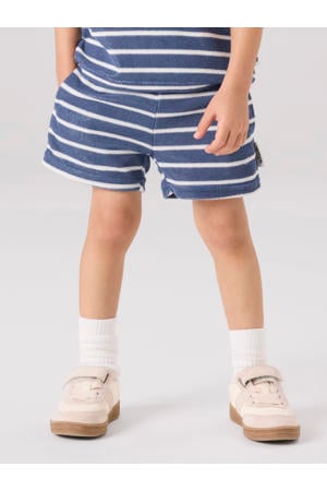regular gestreepte casual short blauw met textuur