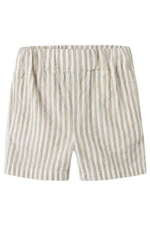 regular gestreepte casual short beige/wit