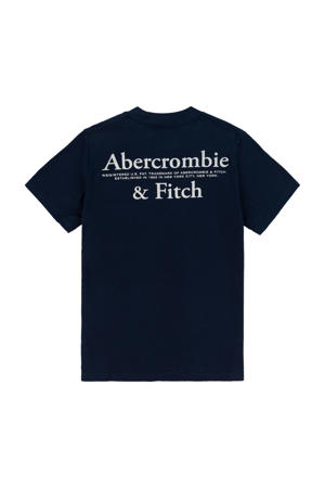 jersey T-shirt met backprint donkerblauw