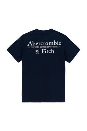 jersey T-shirt met backprint donkerblauw