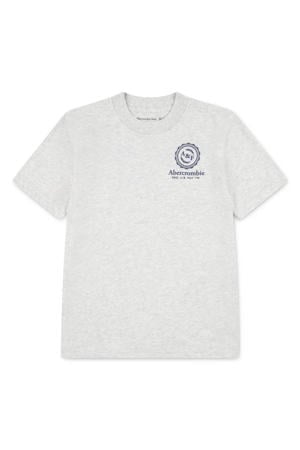 jersey T-shirt met backprint lichtgrijs